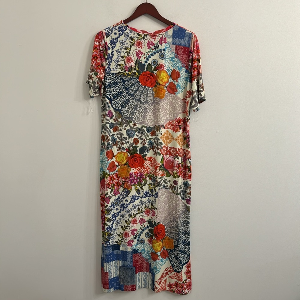 Johnny Was Tango Floral Print Bamboo Knit Jersey Scoop Neck Short Sleeve… - Picture 7 of 7